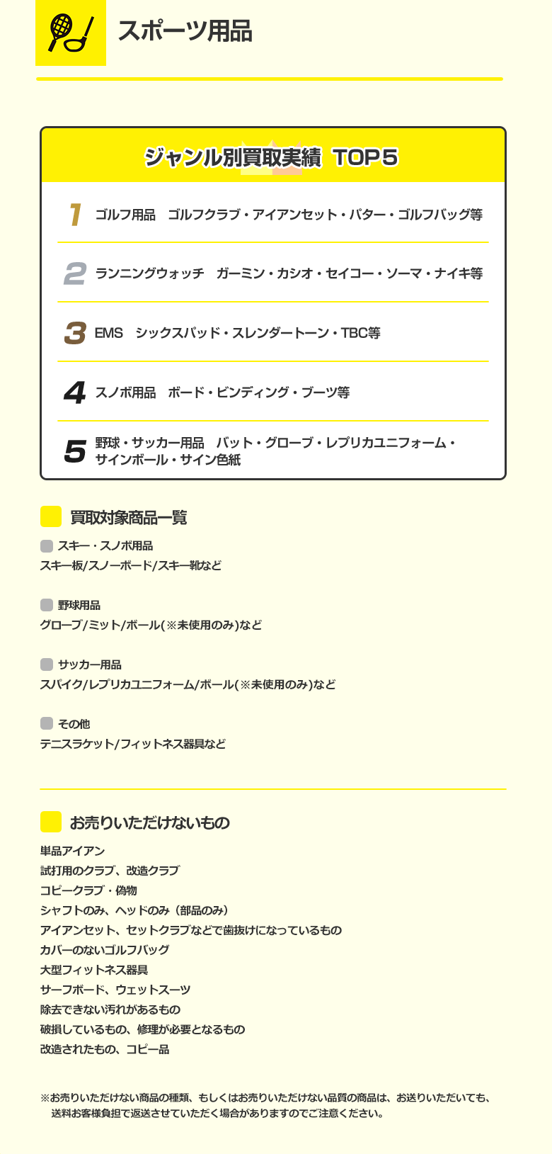 スポーツ用品 詳細