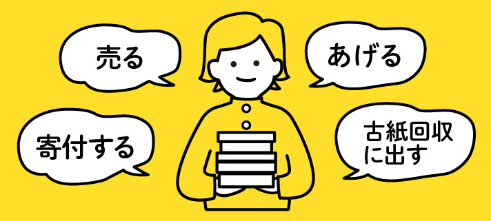「売る」「あげる」「寄付する」「古紙回収に出す」