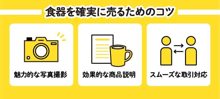 食器を確実に売るためのコツ・魅力的な写真撮影・効果的な商品説明・スムーズな取引対応