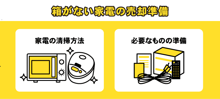 箱がない家電の売却準備　家電の清掃方法　必要なものの準備
