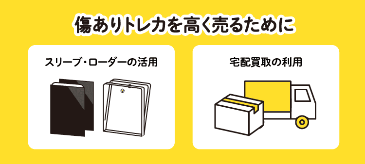 傷ありトレカを高く売るために：スリーブ・ローダーの活用/宅配買取の利用