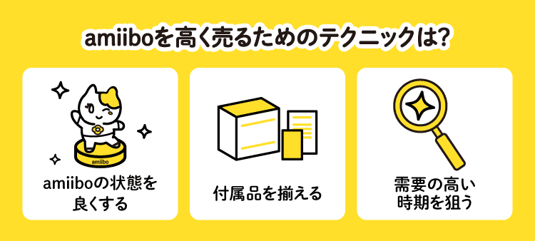 amiiboを高く売るためのテクニックは？：amiiboの状態を良くする/付属品を揃える/需要の高い時期を狙う