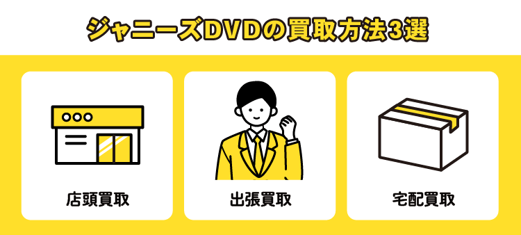 ジャニーズDVDの買取方法3選：店頭買取/出張買取/宅配買取