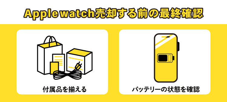 Apple watch売却する前の最終確認：付属品を揃える / バッテリーの状態を確認