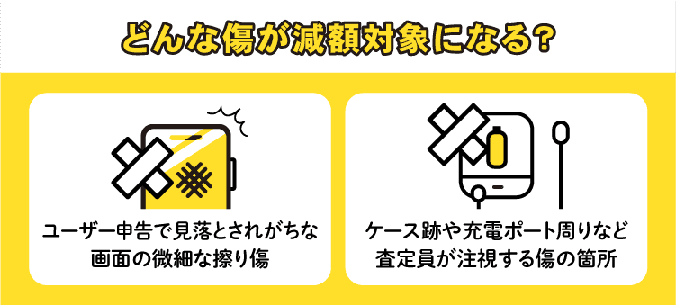どんな傷が減額対象になる？　ユーザー申告で見落とされがちな画面の微細な擦り傷　ケース跡や充電ポート周りなど査定員が注視する傷の箇所