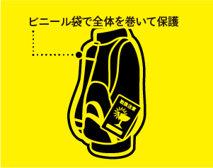 ビニール袋で全体を巻いて保護