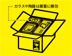 ガラスや陶器は厳重に梱包