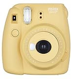 FUJIFILM インスタントカメラ チェキ instax mini8プラス 接写レンズ・純正ハンドストラップ付き ハニー INS MINI 8P HONEY