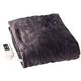 [山善] ふんわりやわらか 電気掛・敷毛布 (丸洗い可能) 188×130cm ミックスフランネル素材 室温センサー付 YMK-MF41