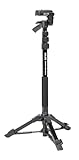 SLIK 一脚兼簡易三脚 スタンドポッドGX-N 4段レバーロック式 3ウェイ雲台 クイックシュー式 217122 ブラック