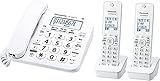 パナソニック コードレス電話機(子機2台付き) ホワイト VE-GD27DW-W