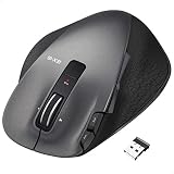 エレコム マウス ワイヤレス (レシーバー付属) Lサイズ 8ボタン レーザー 握りの極み ブラック M-XGL20DLBK
