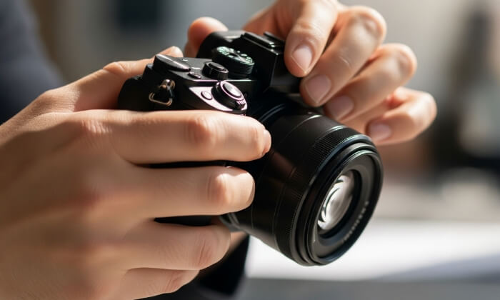 富士フイルムを査定する人の画像