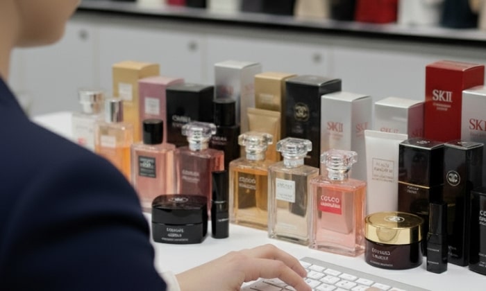 コスメ・香水を査定する人の画像